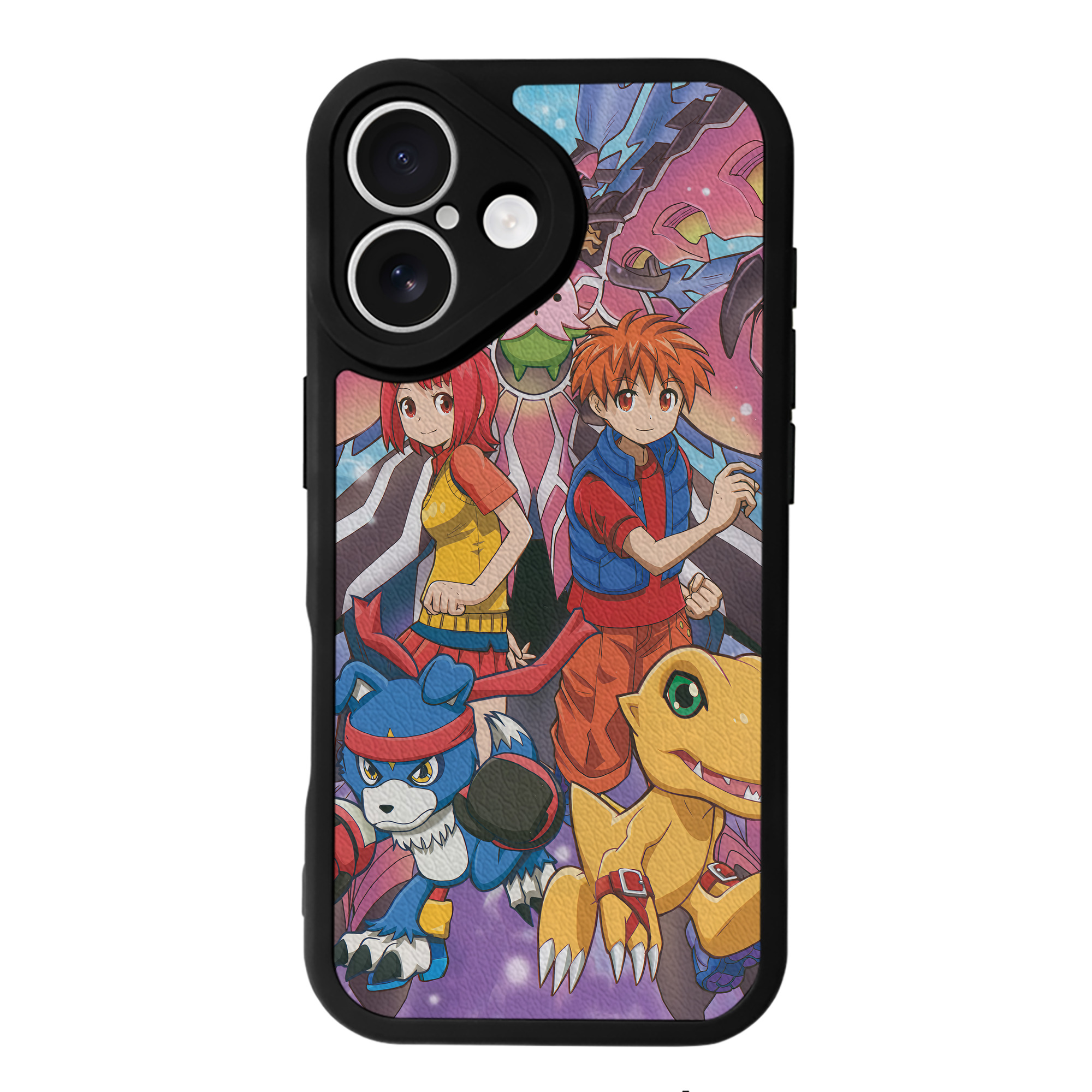 （画像用） Digimon デジタルモンスター/デジモン 【iPhone 16シリーズ対応】シリコンスマホケース（レザー調） 材質：シリコン